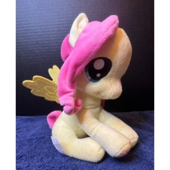 My Little Pony Fluttershy Plush Toy 12" Tall Yellow & Pink Fabric With Glitter W - Picture 1 of 5